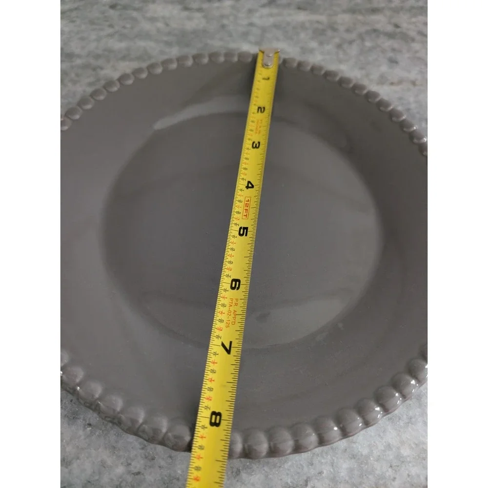 Pier 1 Gray Beaded‎ Salad Plate 8 3/4
